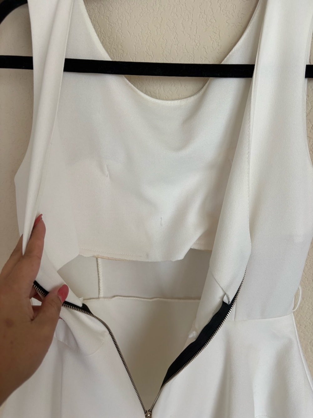 David's Bridal White Sleeveless Peplum Cocktail Dress - Picture 5 of 6